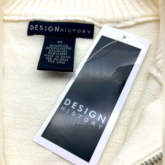 NWT Design History Cozy Oat/Black Stripe Sweater 1X - Picture 8 of 10